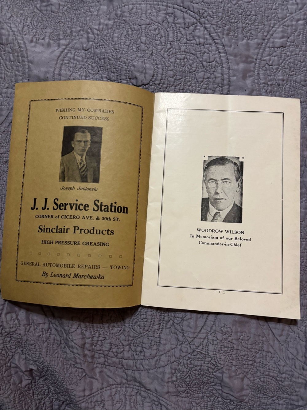 Woodrow Wilson Post Dedication Program - Picture 3 of 4